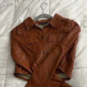 Pacsun Brown Faux Leather Jacket